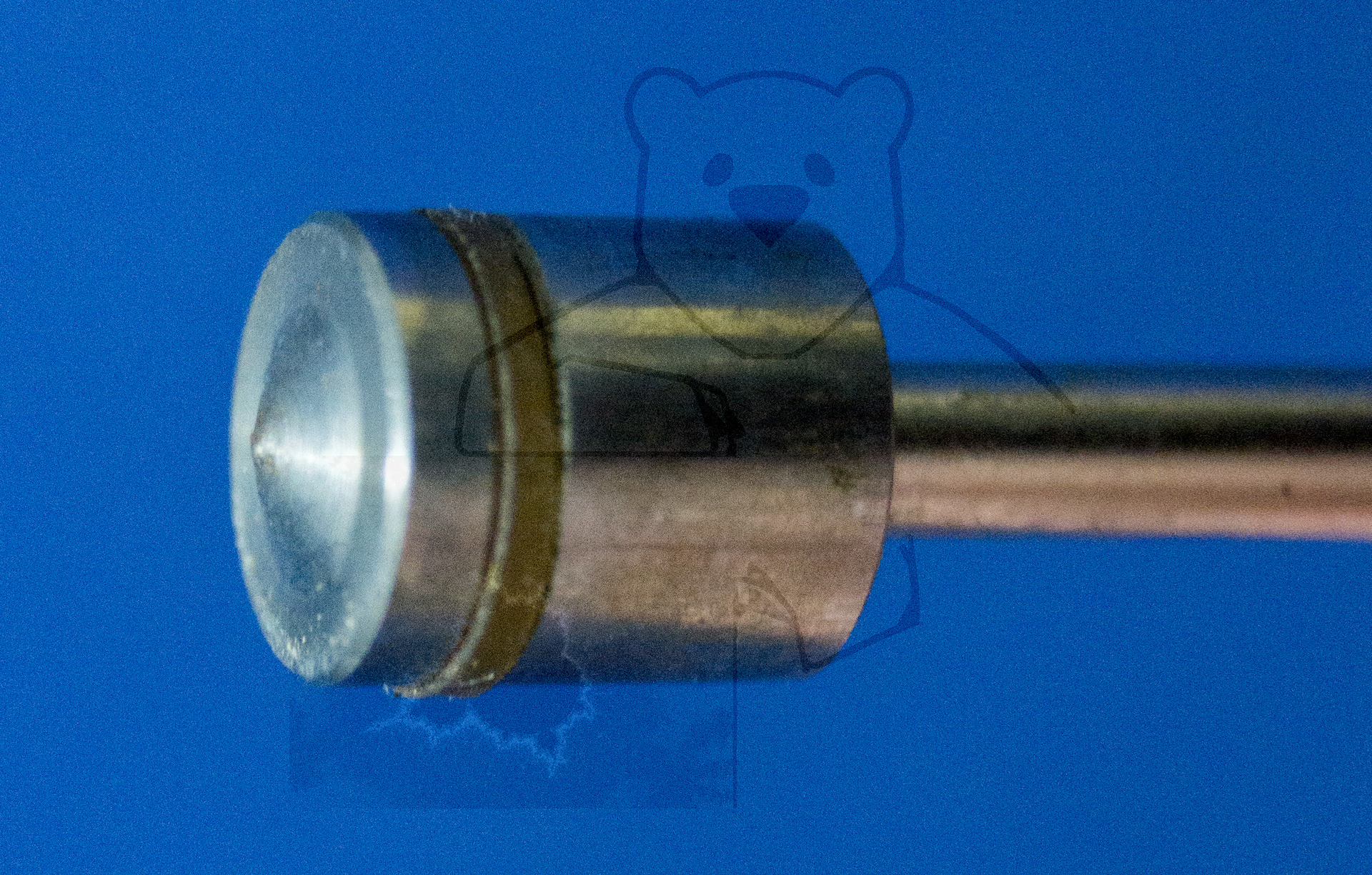 Insulinspritze, Ende der 1950'er Jahre, Detailaufnahme, Kolben mit Silikonring